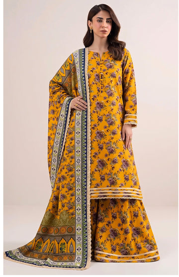 Sapphire Allover Linen 3 Piece Unstitched Suit – Winter Collection