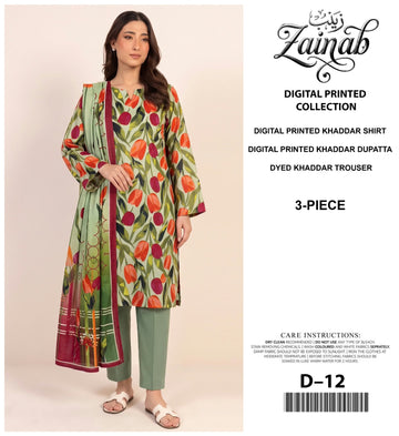 Zainab Khaddar 3 Piece Unstitched Suit – Winter Collection