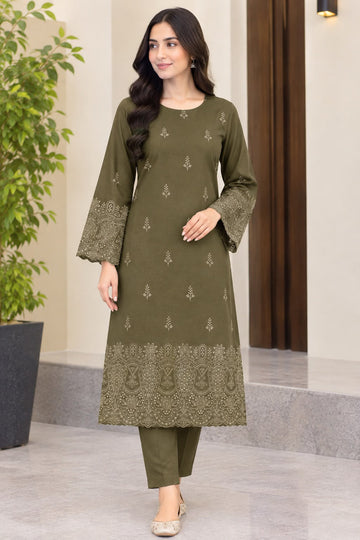 Dhanak Embroidered 2 Piece Unstitched Suit – Winter Collection