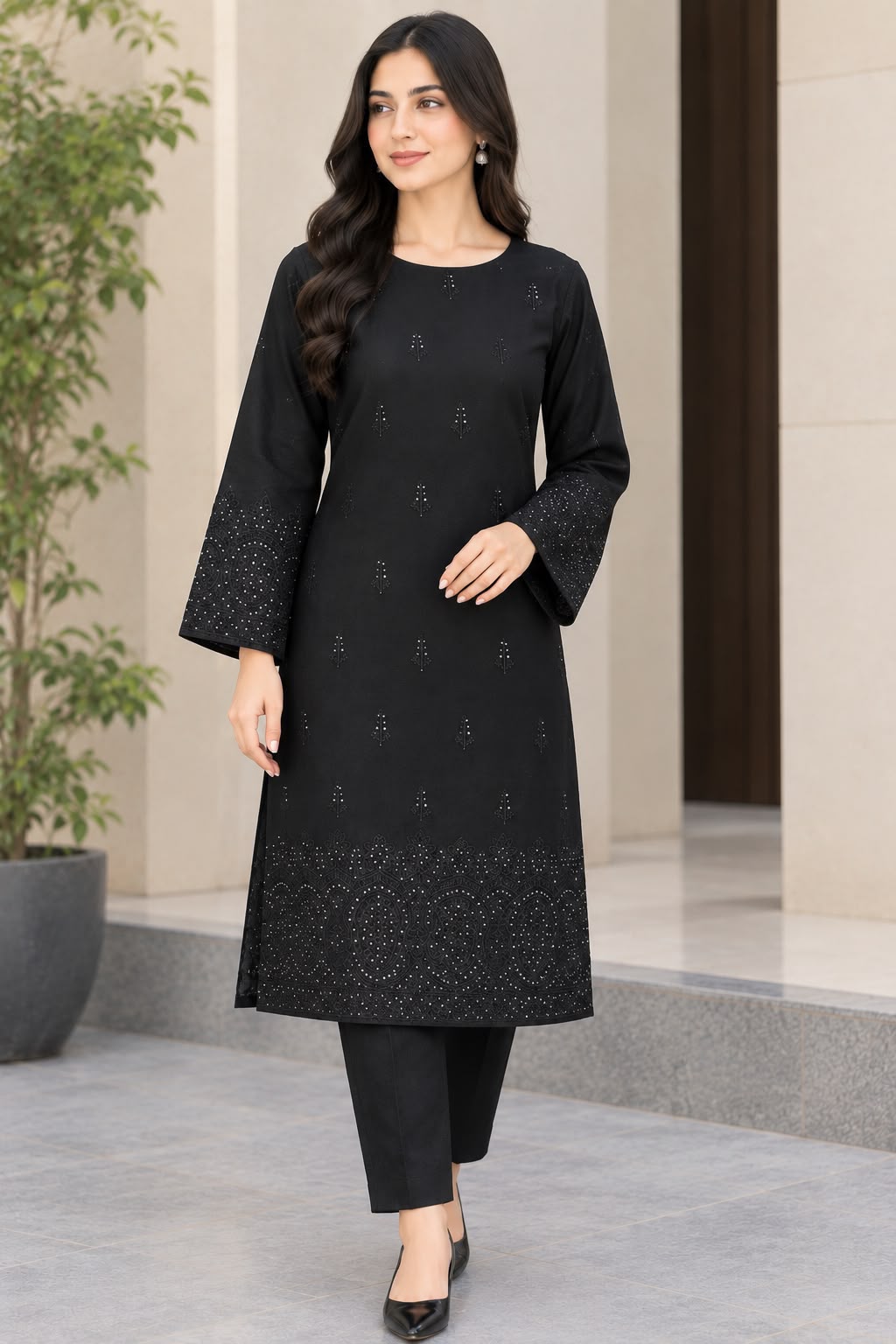 Dhanak Embroidered 2 Piece Unstitched Suit – Winter Collection